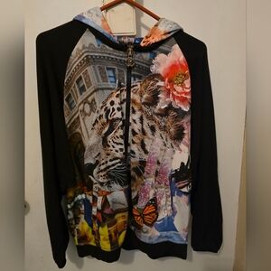 Roberto Cavalli Colorful Animal Print Hoodie Size EUR 46 (US Size XL)